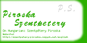 piroska szentpetery business card