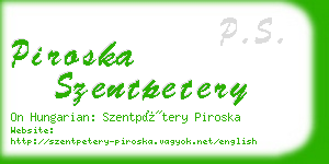 piroska szentpetery business card